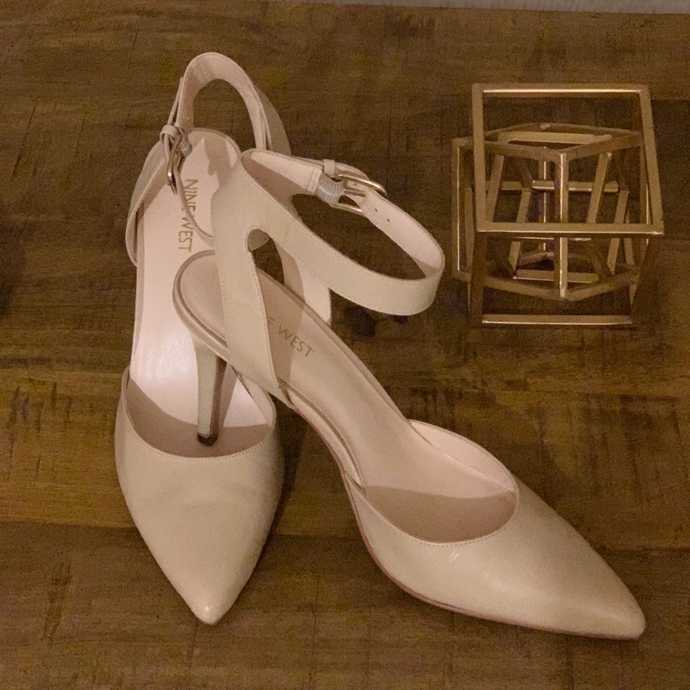 Nine West Leather Ankle Strap Heels